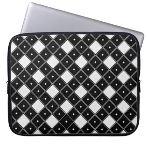 Black and White Diamond Shape Laptop Sleeve