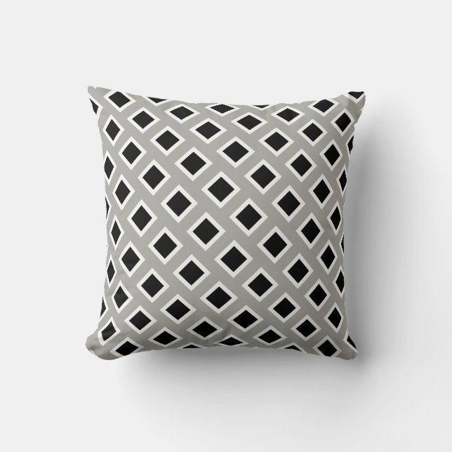 Black and White Diamonds Cushion (Front)