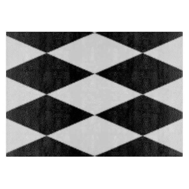 BLACK AND WHITE DIAMONDS CUTTING BOARD (Front)