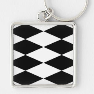 BLACK AND WHITE DIAMONDS KEY RING