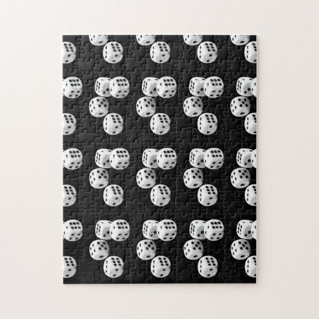 Black And White Dice Jigsaw Puzzle (Vertical)
