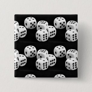 Black And White Dices 15 Cm Square Badge