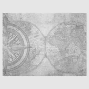 Black and White Digital Map Series Design 9 Tissue Paper