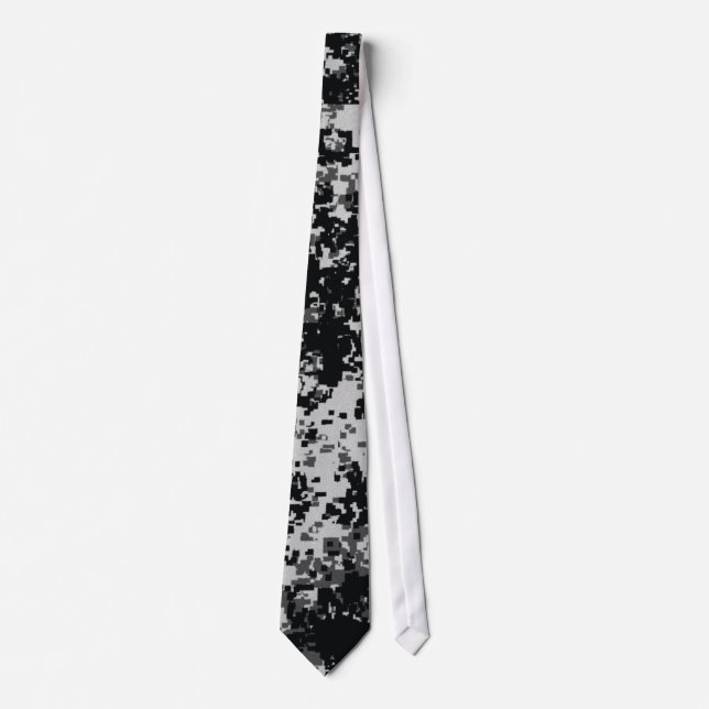 Black and White Digital Military Camo ties (Front)