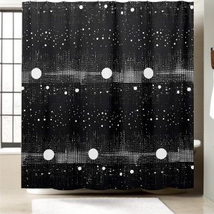 Black and White Disco Vibe Shower Curtain