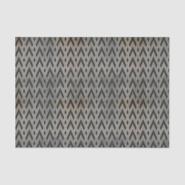 Black and White Distressed Art Deco Tissue Paper (Front)