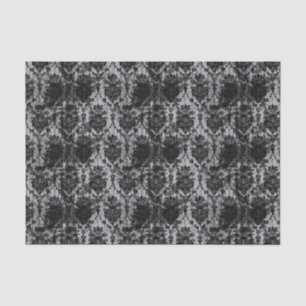 Black and White Distressed Damask Tissue Paper