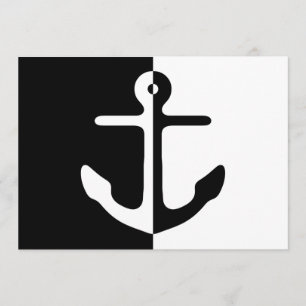Black And White Divide Anchor Invitation