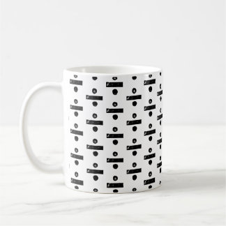 Black and White "Divide" Math Symbol Lino Cut Coffee Mug