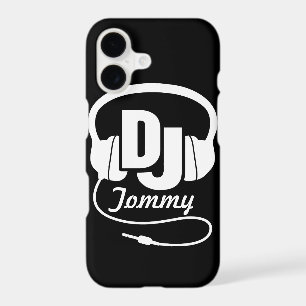 Black and white DJ name headphone iphone case