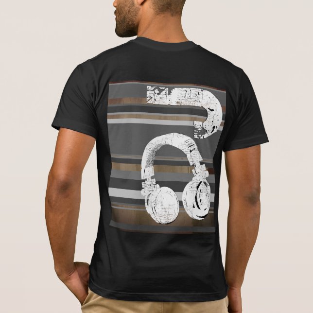 black and white DJ striped T-Shirt (Back)
