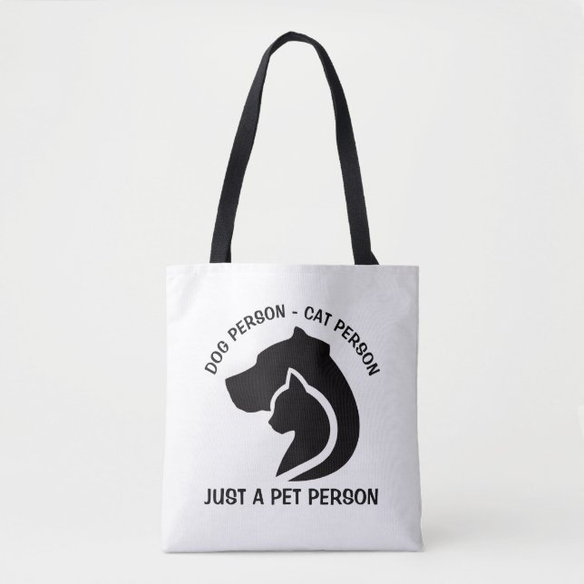 Black and White Dog and Cat Tote Bag (Front)