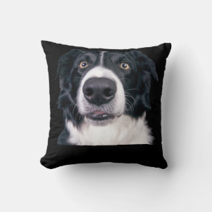 Black and White Dog Face Cushion