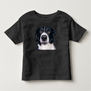 Black and White Dog Face Toddler T-Shirt