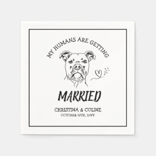 Black and White Dog Modern Fun Simple Wedding Nap Napkin