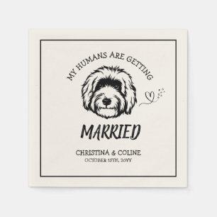 Black and White Dog Modern Fun Simple Wedding Nap Napkin