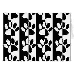 Black And White Dog Paws And Stripes