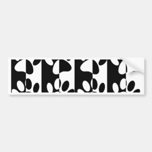 Black And White Dog Paws And Stripes Bumper Sticker