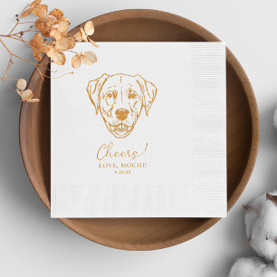 Black and White Dog Personalised Wedding Napkins