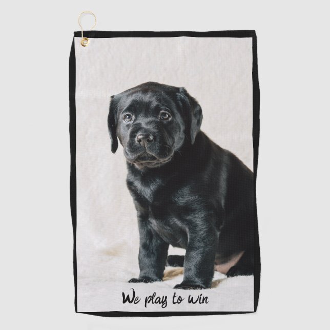 Black and White Dog Photo  Golf Towel (Front)