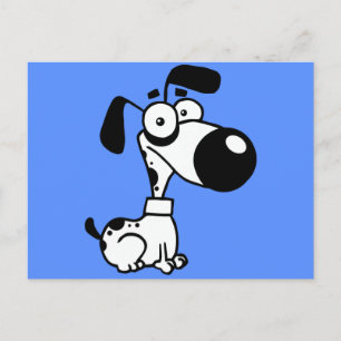 Black and white Dog Postcard