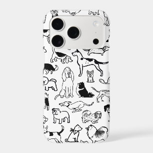 Black and White Dogs Pattern Cute Canine Lover's