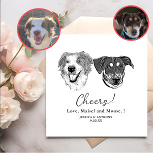 Black And White Dogs Personalised Cheers Napkin