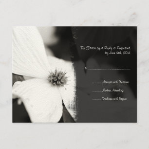 Black and White Dogwood Wedding Invitation RSVP