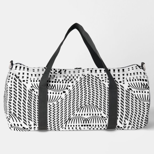 BLACK AND WHITE DOMES DUFFLE BAG (Front)