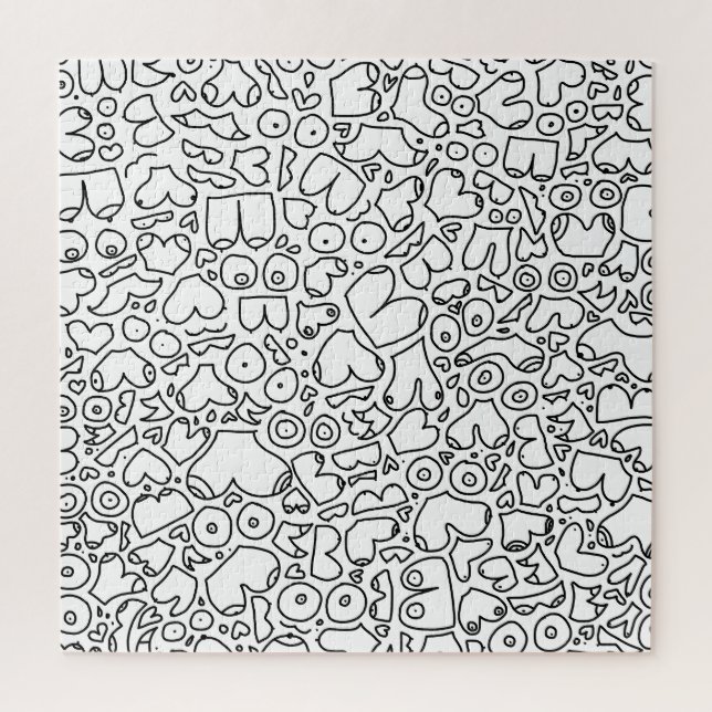 black and white doodle  jigsaw puzzle (Vertical)