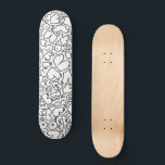 black and white doodle skateboard<br><div class="desc">feminist,  baby,  breastfeeding,  modern,  blue pattern</div>