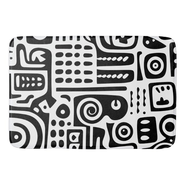 Black and white doodles 3 of 4 bath mat (Front)