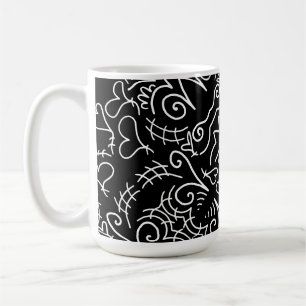 Black and white doodles coffee mug
