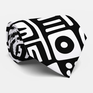 black and white doodles of 7 tie