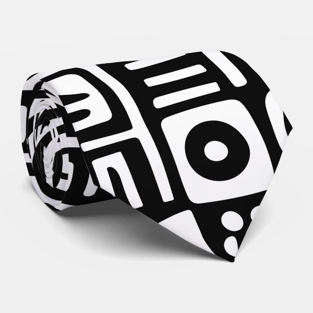 black and white doodles  of 7 tie (Rolled)