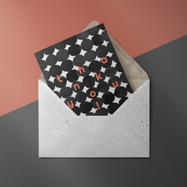 Black and white dot pattern Thank You Card (Creator Uploaded)