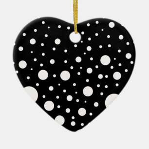 Black and White Dots Ceramic Tree Decoration