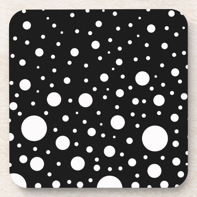 Black and White Dots Coaster (Front)