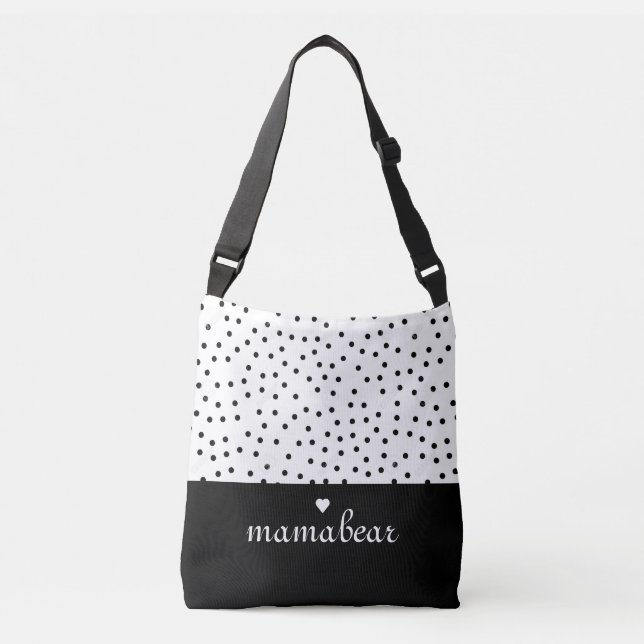 Black and White Dots Crossbody Crossbody Bag (Front)