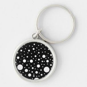Black and White Dots Key Ring