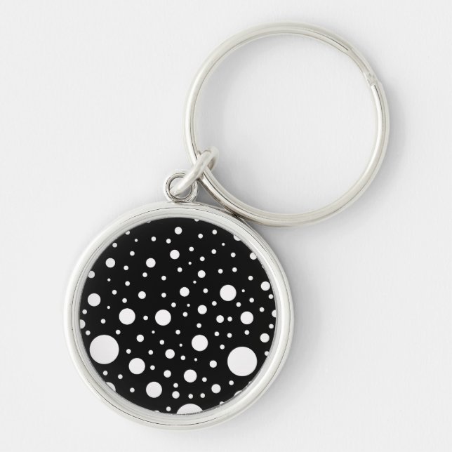 Black and White Dots Key Ring (Front)