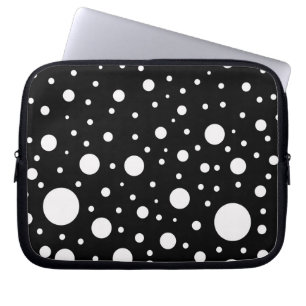 Black and White Dots Laptop Sleeve