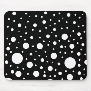 Black and White Dots Mouse Pad