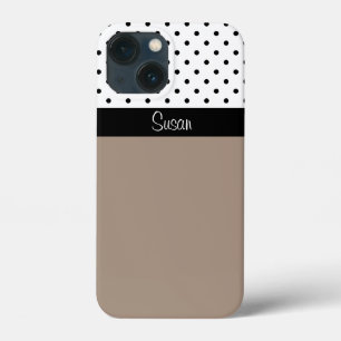 Black and White Dots on Straw Brow: A Trendy Look! iPhone 13 Mini Case