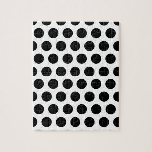 Black and White Dots Pattern Jigsaw Puzzle