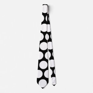 Black and White Dots Pattern Tie