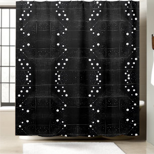 Black and White Dotted Booster Shower Curtain