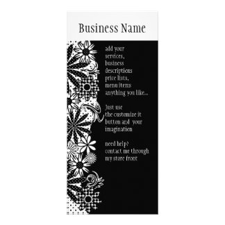 Black And White Dotted Flowers Rack Card