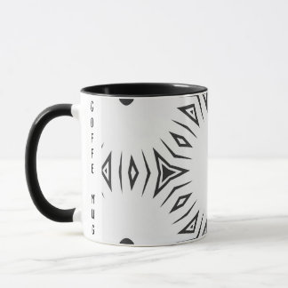 Black And White Dotted Sun Personalised Abstract Mug