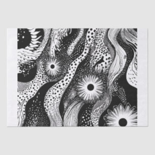 Black And White Dotted Waves Tissue Paper